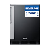 Summit 24 Inch Wide 5.5 Cu. Ft. Capacity Commercial Bar Cooler with Removable Crisper Drawer and Auto Defrost Black