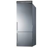 Summit 28 Inch Wide 14.6 Cu. Ft. Bottom Freezer Refrigerator with Adjustable Shelves and Holiday Setting Stainless Steel