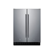 Summit 24 Inch Wide 3.78 Cu. Ft. Compact Refrigerator with Door Locks and LED Lighting Stainless Steel