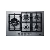 Summit 30 Inch Wide 5 Burner Gas Cooktop Stainless Steel