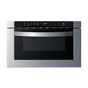 Summit 24 Inch Wide 1.2 Cu. Ft. 1000 Watt Drawer Microwave Stainless Steel