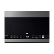 Summit 24 Inch Wide 1.4 Cu. Ft. 1000 Watt Over the Range Microwave with Under Cabinet LED Lighting in Stainless Steel Black / Stainless Steel