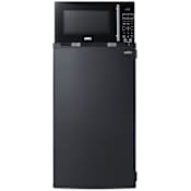 Summit 19 Inch Wide 3 Cu. Ft. Compact Refrigerator with Microwave and Pre Installed Charging Ports Black