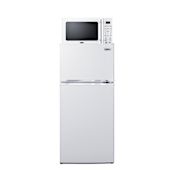 Summit 19 Inch Wide 4.3 Cu. Ft. Energy Star Certified Compact Refrigerators with Microwave and Pre Installed Charging Ports White / White