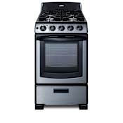 Summit 20 Inch Wide 2.3 Cu. Ft. Free Standing Gas Range Stainless Steel