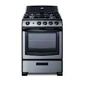 Summit 24 Inch Wide 2.9 Cu. Ft. Free Standing Gas Range Stainless Steel
