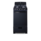 Summit 20 Inch Wide 4 Burner Natural Gas Range with Broiler Compartment Black