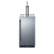 Summit 15 Inch Wide 2.9 Cu. Ft. Built-In or Free Standing Single Tap Beer Kegerator Stainless Steel / Black