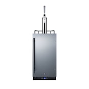 Summit 15 Inch Wide 2.9 Cu. Ft. Built-In or Free Standing Single Tap Nitro Coffee Kegerator Stainless Steel / Black