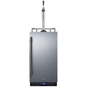 Summit 15 Inch Wide 2.9 Cu. Ft. Built-In Single Tap Kegerator with Regulator and Gooseneck Tap Stainless Steel