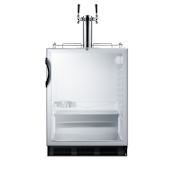 Summit 24 Inch Wide 5.5 Cu. Ft. Built-In Commercial Double Tap ADA Kegerator with Glass Door Glass