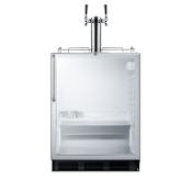 Summit 24 Inch Wide 5.5 Cu. Ft. Built-In Commercial Double Tap ADA Kegerator with Glass Door and Stainless Steel Handle Glass
