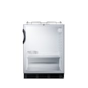 Summit 24 Inch Wide 5.5 Cu. Ft. Built-In Beer Kegerator Refrigerator Only with Glass Door and Interior CO2 Holder Stainless Steel