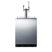 Summit 24 Inch Wide 5.5 Cu. Ft. Built-In Coffee Double Cold Brew Tap Kegerator with Nitro and Standard Tap Kit Stainless Steel
