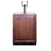 Summit 24 Inch Wide 5.5 Cu. Ft. Built-In Beer Double Tap Kegerator with Tap Kit Panel Ready