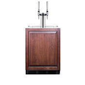 Summit 24 Inch Wide 5.5 Cu. Ft. Built-In Coffee Double Cold Brew Tap Kegerator with 2 Nitro Tap Kit Panel Ready