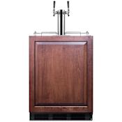 Summit 24 Inch Wide 5.5 Cu. Ft. Panel Ready Built-In Double Tap Beer, Wine Kegerator Black / Panel-Ready