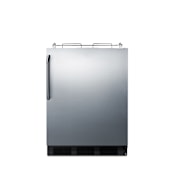 Summit 24 Inch Wide 5.5 Cu. Ft. Built-In / Free Standing Kegerator with Adjustable Thermostat Stainless Steel