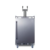 Summit 24 Inch Wide 5.6 Cu. Ft. Built-In / Free Standing Double Tap Wine Kegerator Stainless Steel