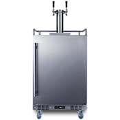 Summit 24 Inch Wide 5.6 Cu. Ft. Built-In Double Tap Beer, Wine Kegerator Stainless Steel