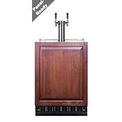 Summit 24 Inch Wide 5.3 Cu. Ft. Panel Ready Free Standing Double Tap Kegerator with Complete Beer Tap Kit Included Panel Ready