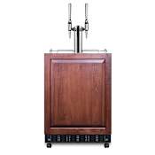Summit 24 Inch Wide 5.3 Cu. Ft. Panel Ready Free Standing Double Tap Coffee Kegerator with Complete Cold Brew Tap Kit Included Panel Ready