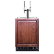 Summit 24 Inch Wide 5.3 Cu. Ft. Panel Ready Free Standing Double Tap Coffee Kegerator with Height Adjustable Legs Panel Ready