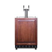 Summit 24 Inch Wide 5.3 Cu. Ft. Panel Ready Free Standing Double Tap Wine Kegerator with Adjustable Thermostat Panel Ready