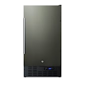 Summit 18 Inch Wide 2.7 Cu. Ft. Capacity Compact Freezer with Fingerprint Resistant Finish and Door Lock Black Stainless Steel