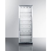 Summit Commercial 24 Inch Wide 12.6 Cu. Ft. Right Swing Merchandiser Refrigerator with Black Panels Stainless Steel
