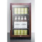 Summit 18 Inch Wide 2.7 Cu. Ft. Built-In or Free Standing ADA Approved Glass Door Wine and Beverage Cooler with LED Lighting Panel Ready