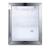 Summit 19 Inch Wide 2.1 Cu. Ft. Free Standing Beverage Center with Door Lock Glass / Black