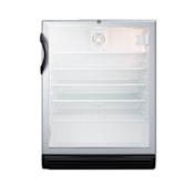 Summit 24 Inch Wide 5.5 Cu. Ft. Built-In ADA Compliant Beverage Center with Door Lock Glass / Black