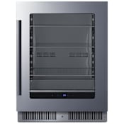 Summit 24 Inch Wide 80 Can Capacity Beverage Cooler with Stainless Steel Interior and Digital Controls Glass
