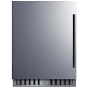 Summit 24 Inch Wide 3.1 Cu. Ft. Compact Freezerless Refrigerator with Lock and Digital Thermostat Stainless Steel