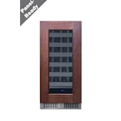 Summit 15 Inch Wide 18 Bottle Capacity Panel Ready Built-In / Free Standing Wine Cooler with LED Lights and Stainless Steel Shelves Panel Ready