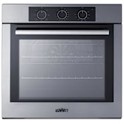 Summit 24 Inch Wide 2.86 Cu. Ft. Electric Single Oven with Knob Controls and Broil Element Stainless Steel