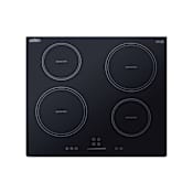 Summit 24 Inch Wide 4 Burner Induction Cooktop with Boost Function Black