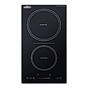 Summit 12 Inch Wide 2 Burner Induction Cooktop with Auto Shutoff Black