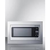 Summit 30 Inch Wide 2.2 Cu. Ft. 1200 Watt Built In Microwave with Defrost Function and Trim Kit Stainless Steel