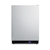 Summit 24 Inch Wide 4.7 Cu. Ft. Built-In / Free Standing Upright Compact Freezer with Adjustable Shelves Stainless Steel