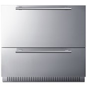 Summit 36 Inch Wide 7.15 Cu. Ft. Panel Ready Refrigerator Drawer with Weatherproof Construction and LED Lights Stainless Steel