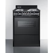 Summit 24 Inch Wide 2.92 Cu. Ft. Slide In Electric Range with Viewing Window and Light Black
