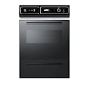 Summit 24 Inch Wide 2.92 Cu. Ft. Electric Single Oven with Digital Clock and Timer Function Black