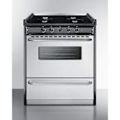 Summit 30 Inch Wide 3.69 Cu. Ft. Free Standing Natural Gas Range with Broiler Compartment Stainless Steel
