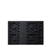 Summit 30 Inch Wide 4 Burner Gas Cooktop with Sealed Burners and Cast Iron Grates in Black Black