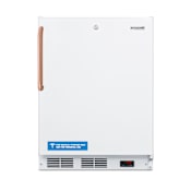 Summit Accucold 24 Inch Wide 3.5 Cu. Ft. Capacity Compact Medical Freezer with Copper Handle White