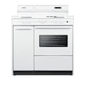 Summit 36 Inch Wide Free Standing, Slide In Electric Range with Digital Clock/Timer White