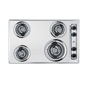 Summit 30 Inch Wide 4 Burner Electric Cooktop Chrome