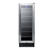 Summit 12" 21 Bottle Built-In Single Zone Wine Cellar Stainless Steel